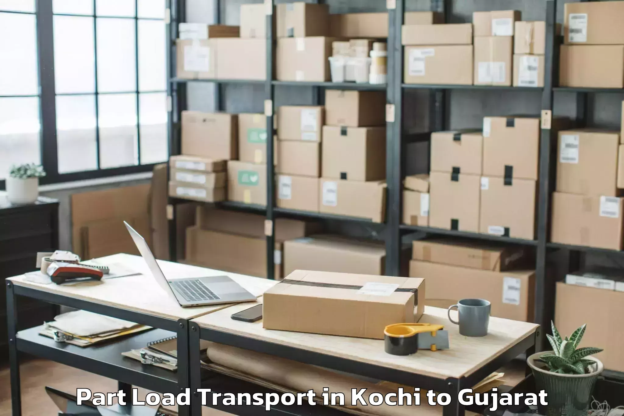 Top Kochi to Utran Part Load Transport Available